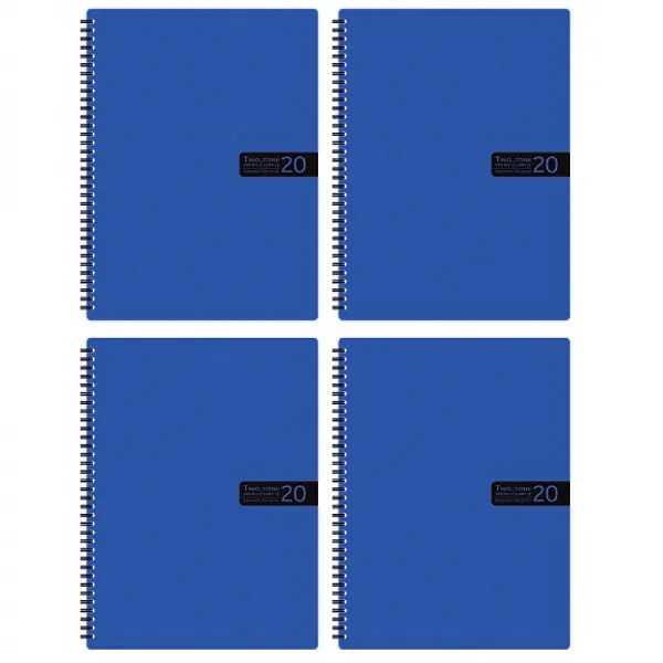 비팬시 투톤스프링 클리어화일 A4 20매 파랑 4개