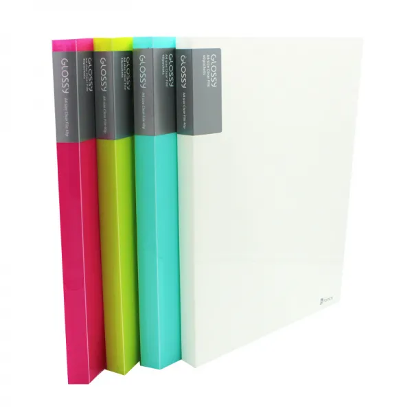 비팬시 글로시 클리어화일 A4 40매 4종 아이보리 그린 블루 핑크 1세트