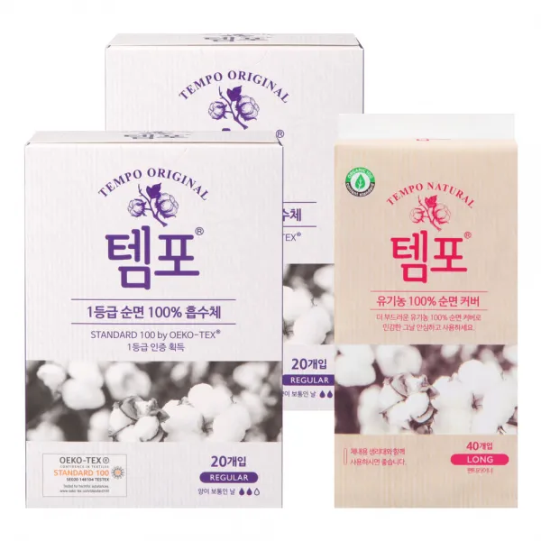 동아제약 템포 체내형 생리대 레귤러 40p + 템포 팬티라이너 40p 세트, 1세트