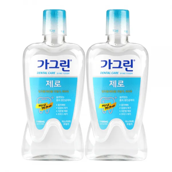 가그린 제로 구강청결제, 1100ml, 2개