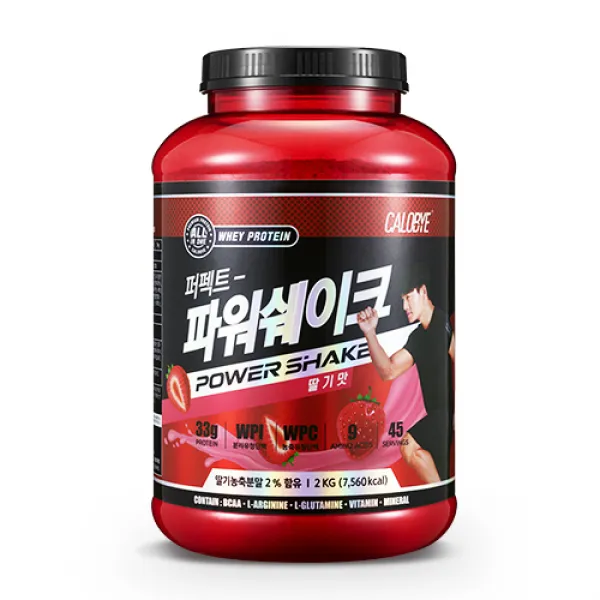칼로바이 퍼펙트파워쉐이크 대용량 단백질보충제 프로틴 Bcaa 딸기맛 2000g 1개