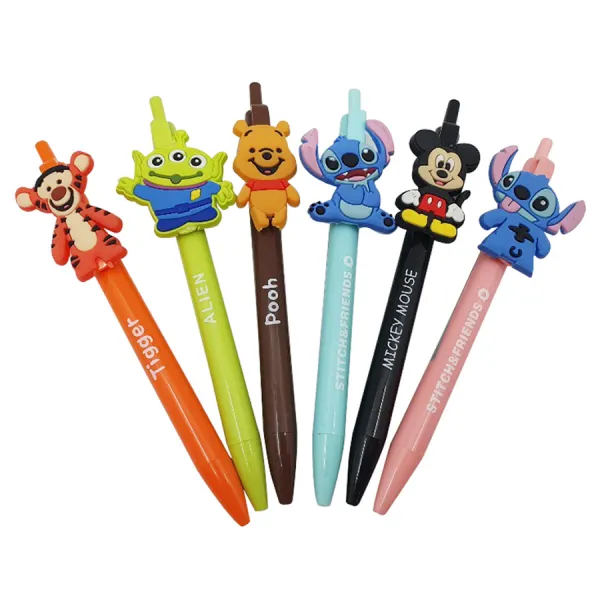 디즈니 캐릭터 실리콘 마스코트 샤프 6종 0.5mm 1세트
