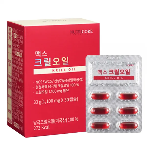 뉴트리코어 맥스 크릴오일 영양제, 30정, 1개