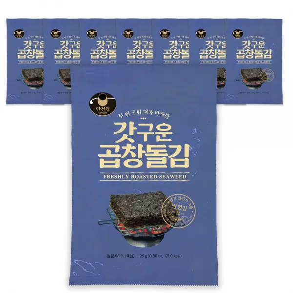 만전김 갓구운 곱창돌김 전장 25g 8개