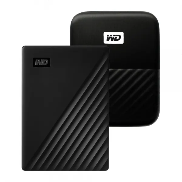 WD My Passport 휴대용 외장하드 + 파우치, 1TB, 블랙