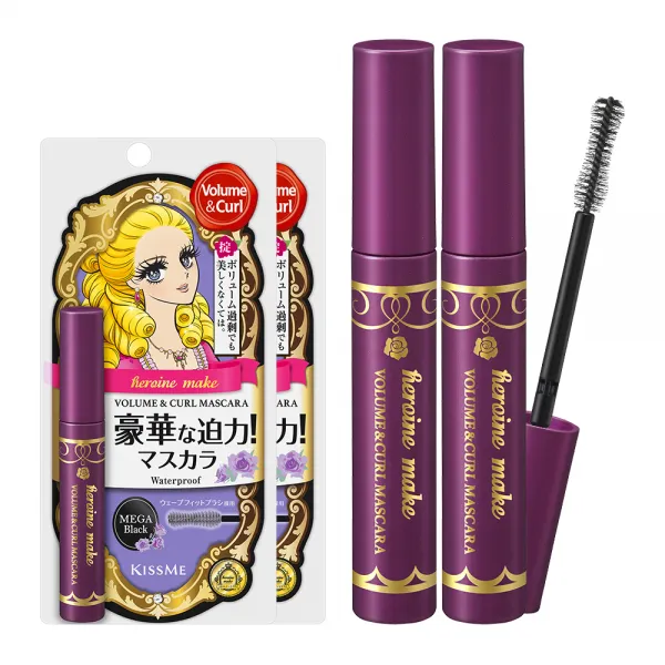 키스미 히로인메이크 볼륨앤컬 마스카라 EX 6g, 딥블랙, 2개