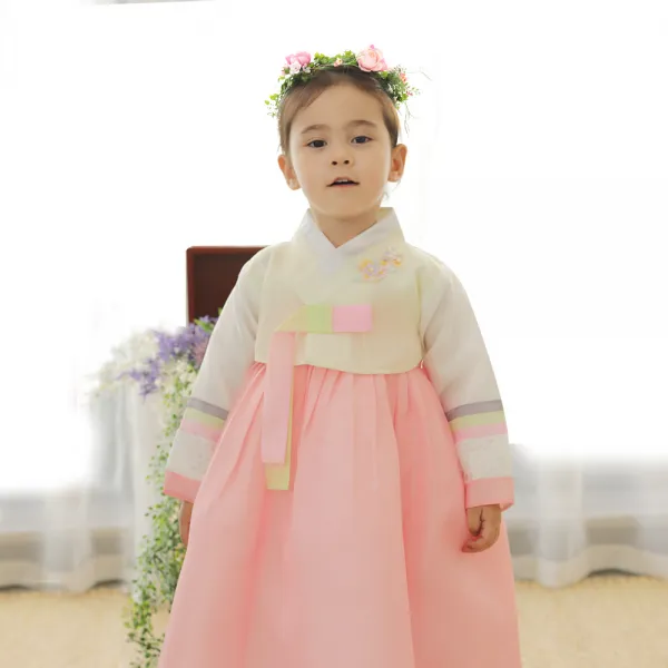 아가명주 여아용 들꽃초롱 한복