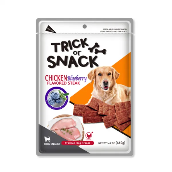 트릭오어스낵 강아지 간식 스테이크 460g, 치킨 블루베리, 1개