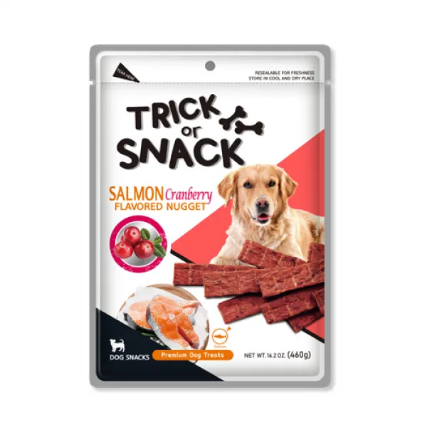 트릭오어스낵 강아지 간식 너겟 460g, 연어 크린베리, 1개