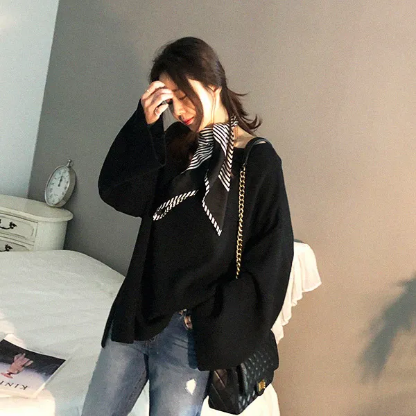 난닝구 여성용 브라우니 보트넥니트