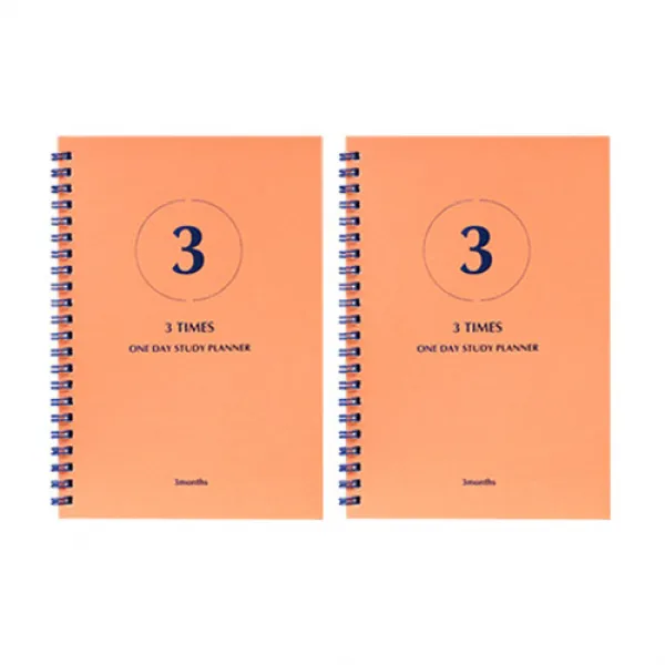 인디고 공시생 취준생 3개월 3TIMES 원데이 스터디 플래너 2p 세트, 오렌지