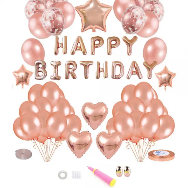 생일 축하파티 가랜드 파티세트, 로즈골드, 1세트