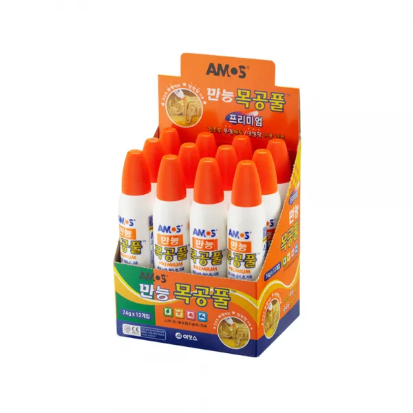 아모스 만능 목공풀, 74g, 12개