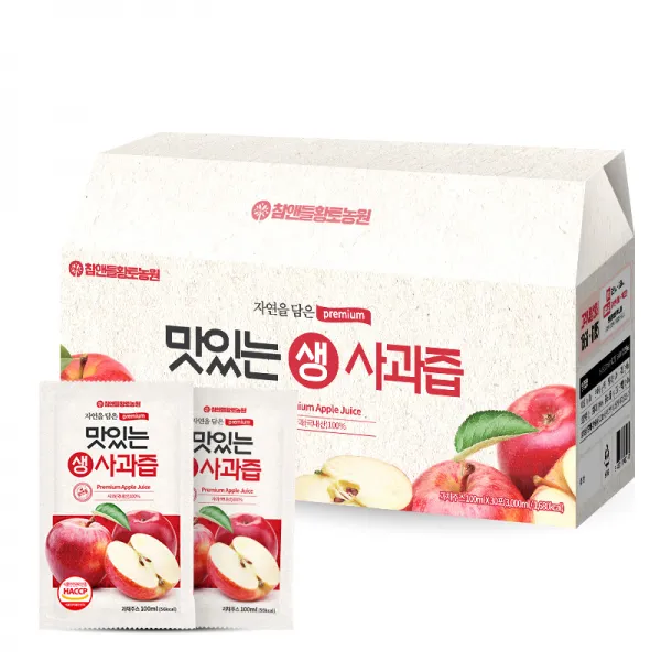 참앤들황토농원 맛있는 생 사과즙, 100ml, 30개
