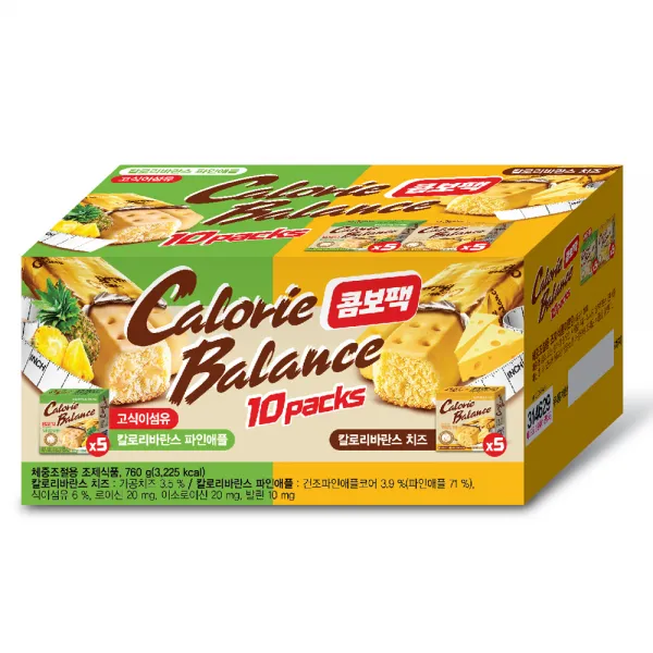 칼로리발란스 치즈 76g x 5p + 파인애플 76g x 5p 다이어트식품 세트, 1세트