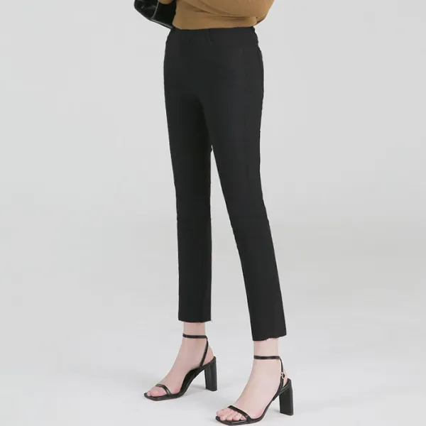 업클라스 여성용 슬림 일자 히든 밴딩 컷팅 팬츠 La041