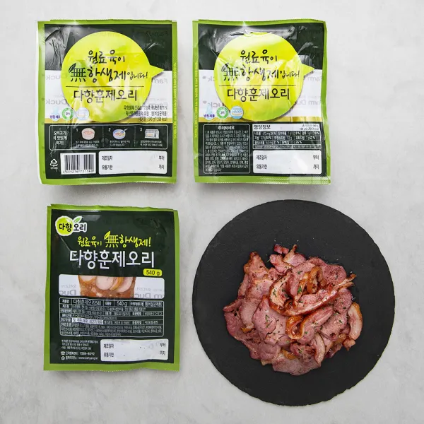 다향오리 무항생제 훈제슬라이스 오리, 180g, 3개