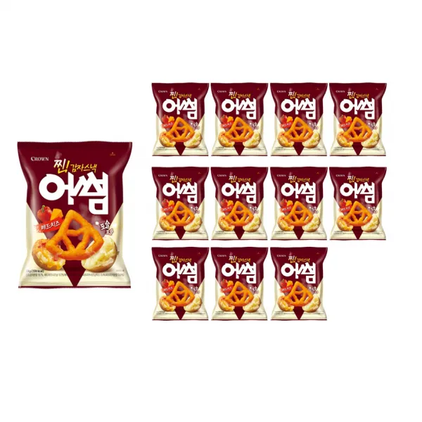 크라운 찐! 감자스낵 어썸 레드치즈, 33g, 12개
