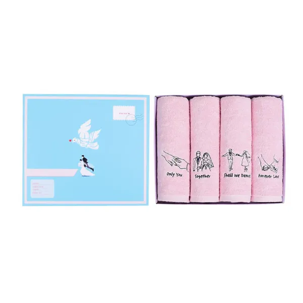 무한타올 웨딩 타월 170g 면사 핑크 4개