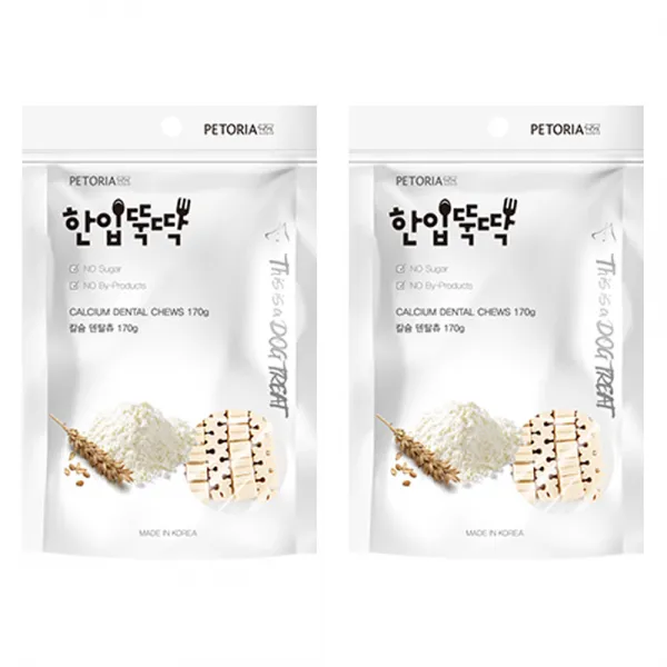 한입뚝딱 덴탈츄 강아지 껌 170g, 칼슘, 2개