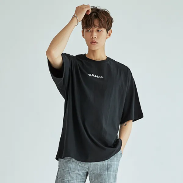 빅사이즈클럽 가로 크램프 반팔티