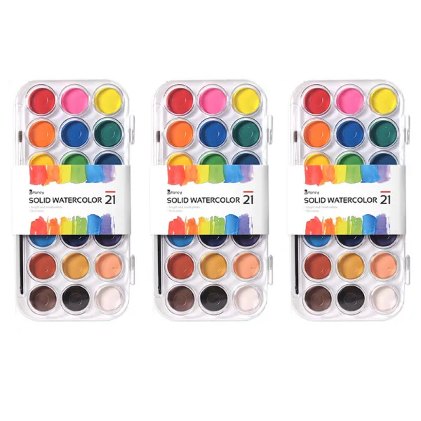 비팬시 고형팔레트 수채물감 3p, 21색