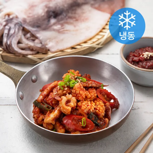 포항시 인증 구룡포 한번 얼린 손질 오징어 (냉동), 1kg, 1개