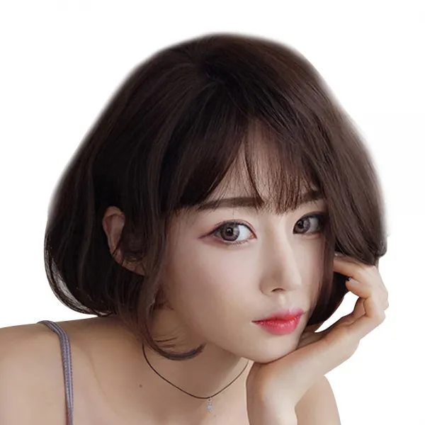 7월의황후 여성 단발 보브컷 전체 가발, 딥브라운, 1개