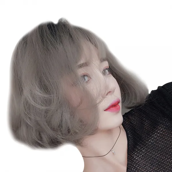 7월의황후 여성 단발 보브컷 전체 가발, 네츄럴 애쉬, 1개