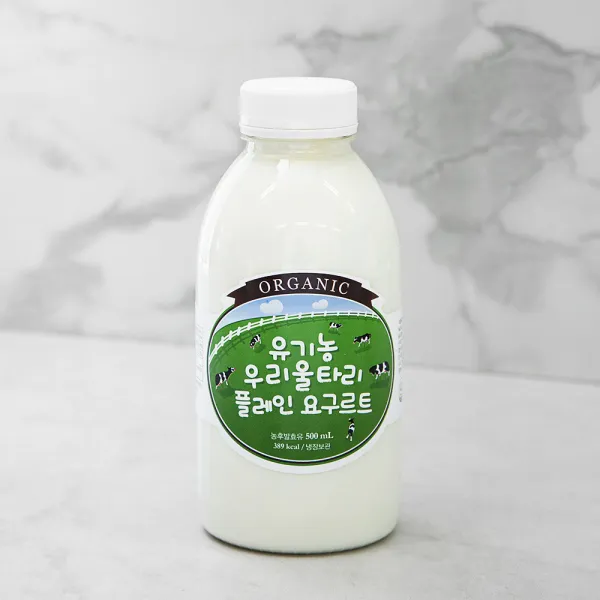유기가공식품인증 우리울타리 플레인 요구르트, 500ml, 1개