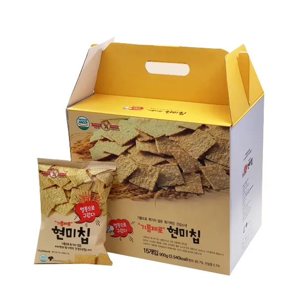 열풍으로 구운 기름제로 현미칩 선물세트, 과자 60g x 15p, 1세트