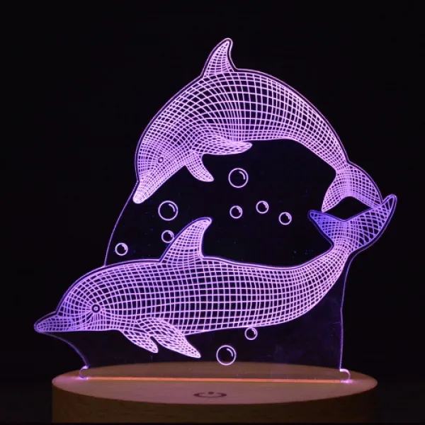 홈마인 LED 3D 무드등 2중 모형 시리즈 XX type, XX06 돌고래2