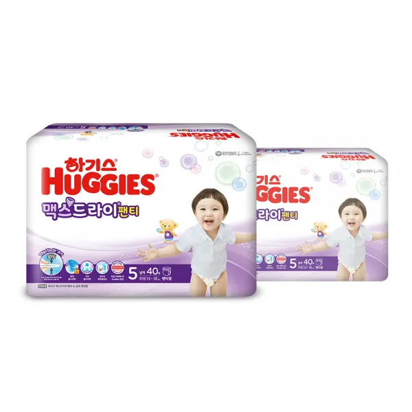 하기스 NEW 맥스드라이 팬티형 기저귀 남아용 특대형 5단계(13~18kg), 80매