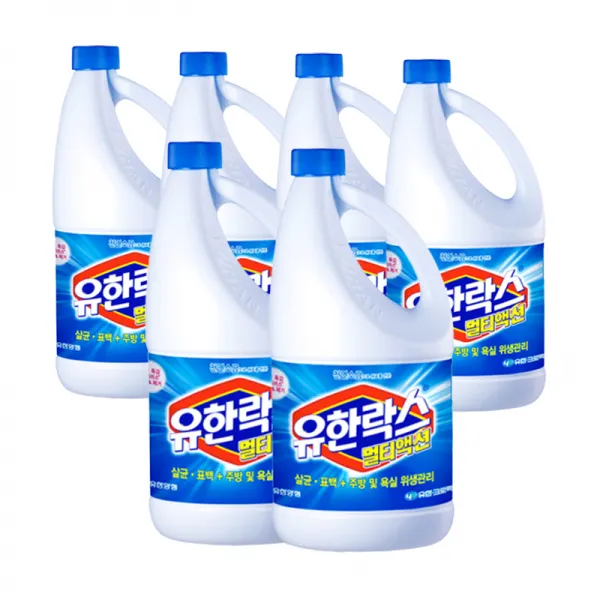 유한락스 멀티액션 레귤러 락스, 6개, 1.8L