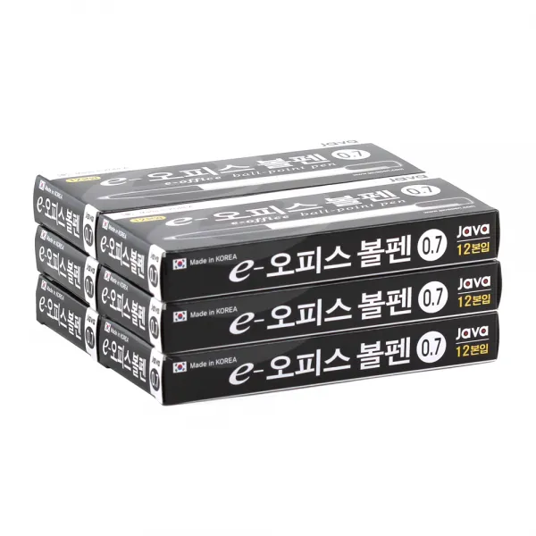 자바펜 e오피스 볼펜 0.7mm, 검정, 72개
