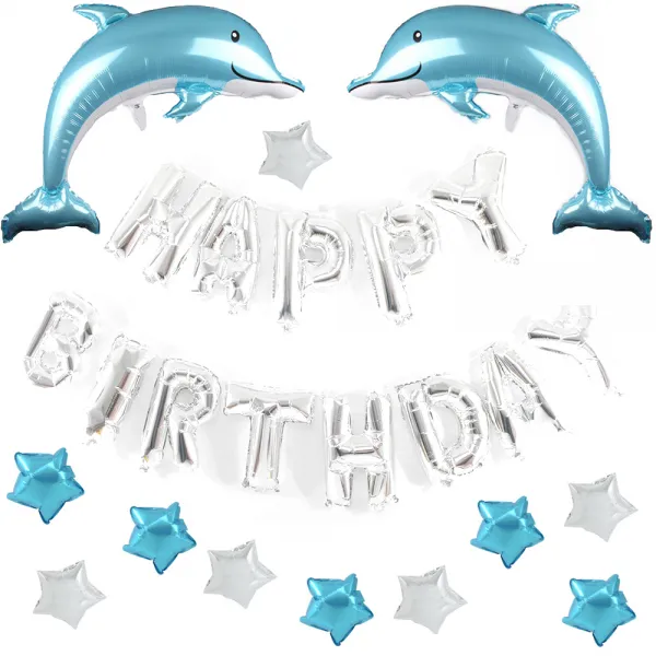 파티쇼 생일파티 돌고래 풍선 세트 B, 혼합 색상, 1세트