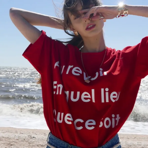 LARTIGENT 레터링 박시 LB AEQ 티셔츠