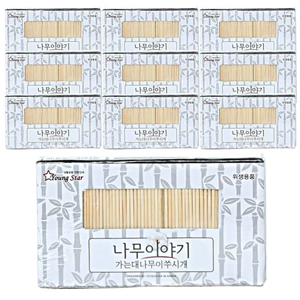 영스타 나무이야기 가는대나무이쑤시개, 1000개입, 10개