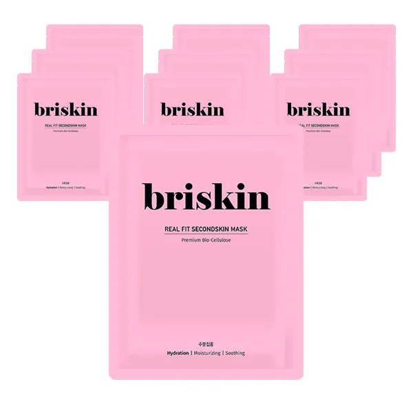 브리스킨 리얼 핏 세컨드스킨 수분집중 시트 마스크 1개입 10개