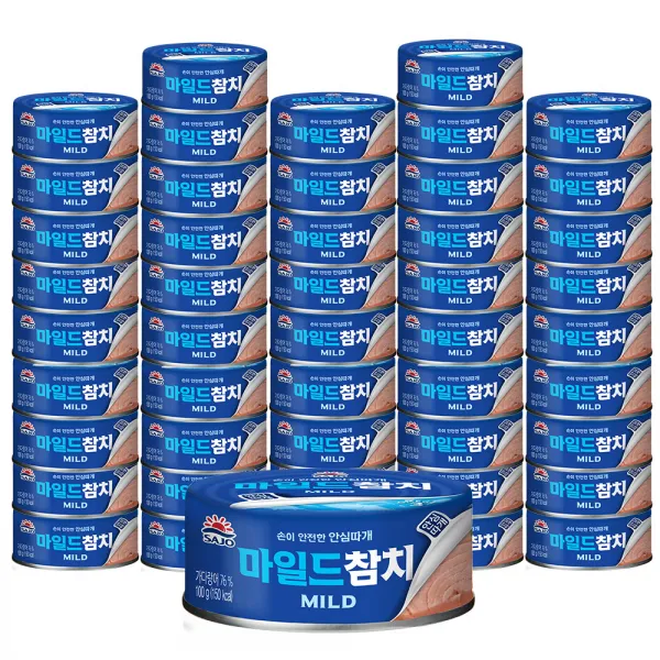 사조 마일드참치 안심따개 통조림, 100g, 48개