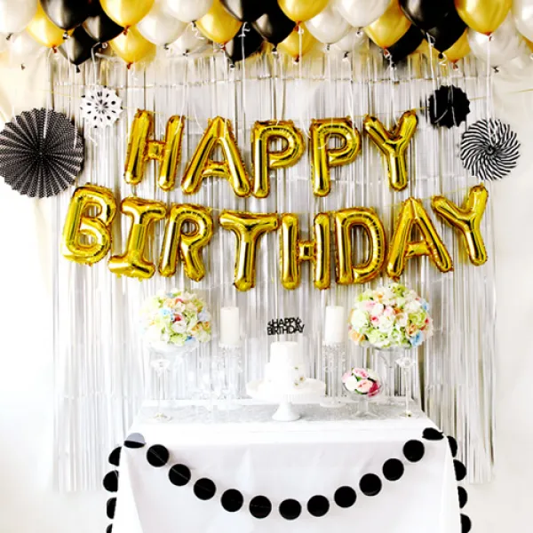 홈파티장식 생일파티 풍선세트, 럭셔리블랙(손펌프 랜덤발송), 1세트