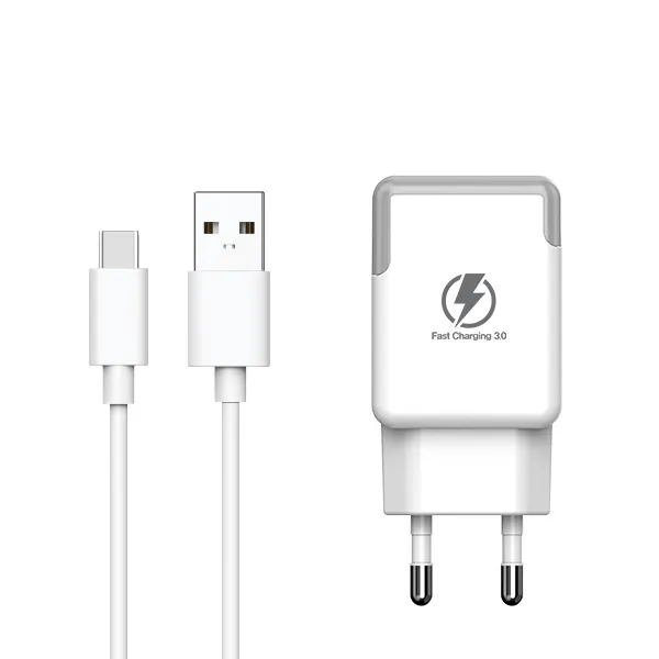 hamada QC3.0 급속 1포트 충전기 + C타입 케이블, 1세트