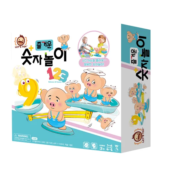 레츠토이 즐거운 숫자 저울 놀이 유아 수학 교구 장난감 피그 1개
