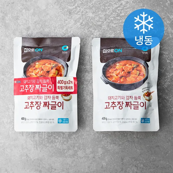 집으로온 고추장짜글이 (냉동), 400g, 2개