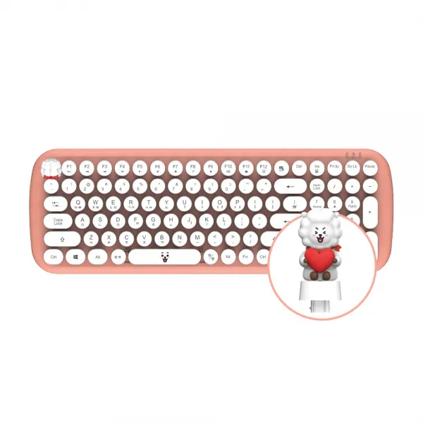 BT21 무선 레트로 키보드 + 키캡, RKB-BT21-RJ-RT, 알제이