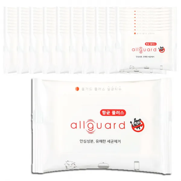 올가드 향균 플러스 살균 소독 물티슈 휴대형, 10매, 100팩