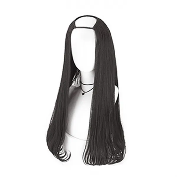 u자 c컬 반가발 60cm 284g, 네츄럴블랙, 1개