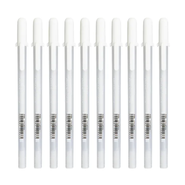 Sakura 겔리롤 수플레 젤잉크펜 0.8mm 화이트 10개