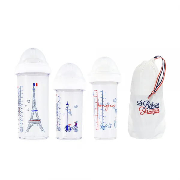 비브롱 젖병 360ml + 210ml x 2p + 젖꼭지 S + M 2p 세트, S(6개월 미만), M(6개월 이상), INES