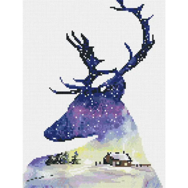 아트조이 DIY 보석십자수 캔버스형 30 x 40 cm, 설원의 순록, 1개